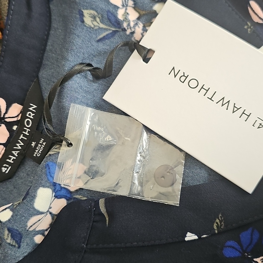 NWT 41 Hawthorn Dress Claira Tie Waist Dress Navy Medium Floral Sleeveless - Picture 10 of 10